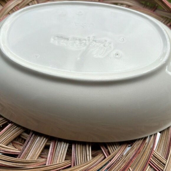 Vintage Harkerware Mint Stone China Oven Proof Divider Dish  Tablescaping MCM - Picture 6 of 8